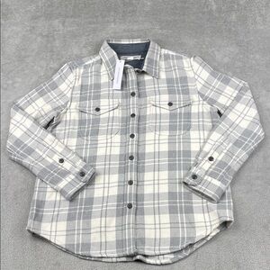 NEW Outerknown XS/S Womens Blanket Shirt 100% Organic Cotton Gray, White